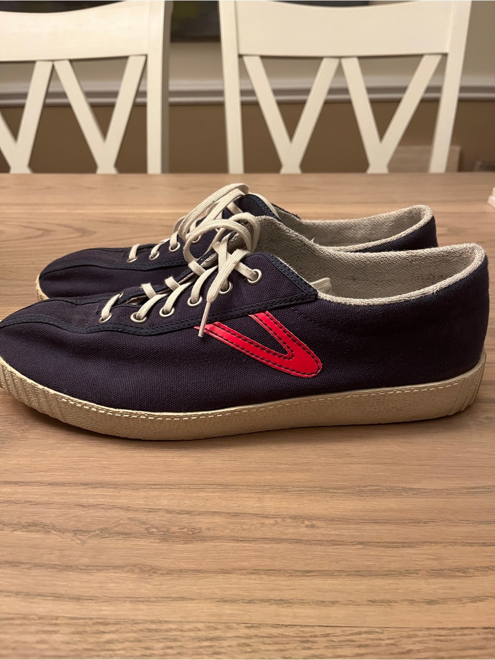Tretorn Men’s Navy and Red Sneakers - Size 12